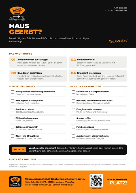 Vorschau: Spickzettel Haus geerbt?